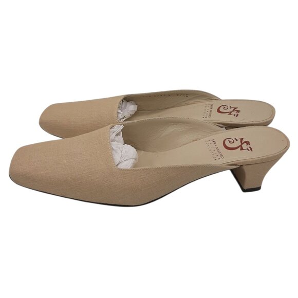 Sara Navarro Beige Linen Slide Mules SZ 37.5 - Picture 3 of 12